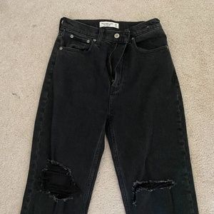 Black straight leg jeans